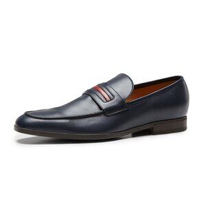 Gucci Leather Signature Web Loafer Navy 41 eu MEN US 8